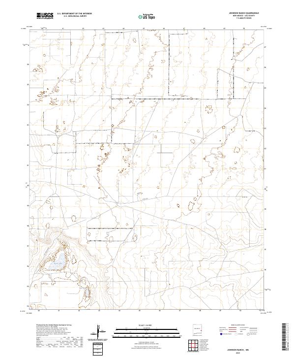 US Topo 7.5-minute map for Johnson Ranch NM