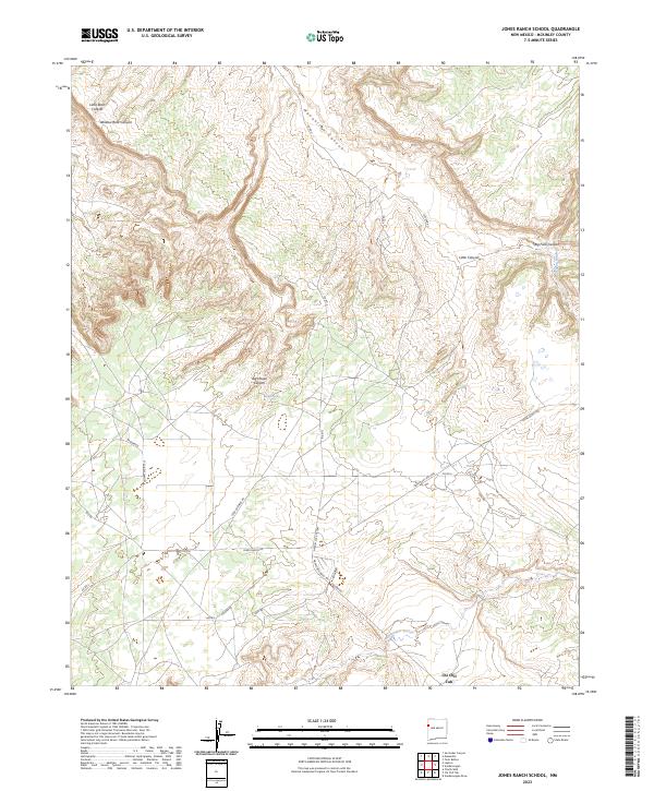 US Topo 7.5-minute map for Jones Ranch School NM – American Map Store
