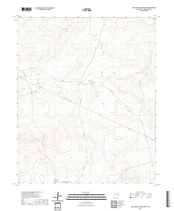 US Topo 7.5-minute map for Juan Largo Canyon West NM