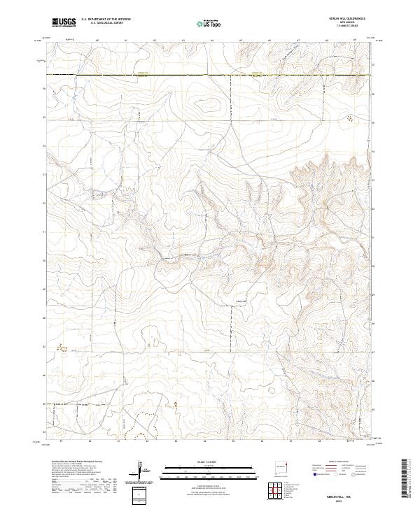 US Topo 7.5-minute map for Kerlin Hill NM
