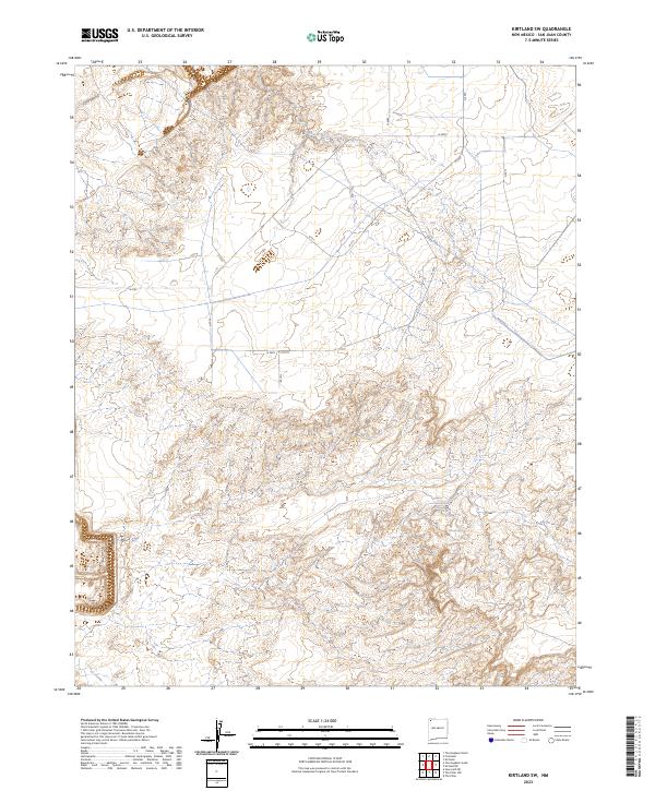 US Topo 7.5-minute map for Kirtland SW NM