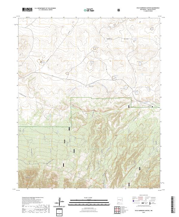 US Topo 7.5-minute map for Kyle Harrison Canyon NM