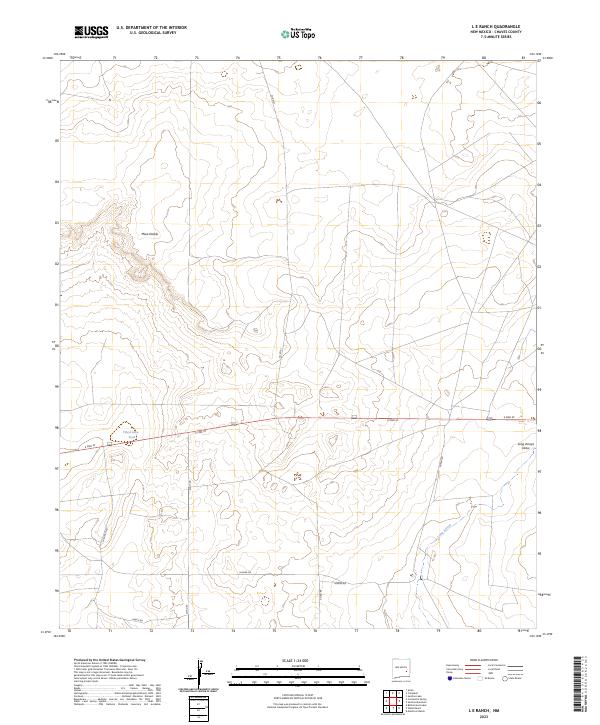 US Topo 7.5-minute map for L E Ranch NM