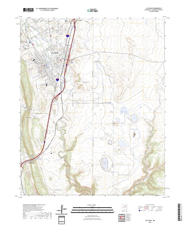 US Topo 7.5-minute map for Las Vegas NM