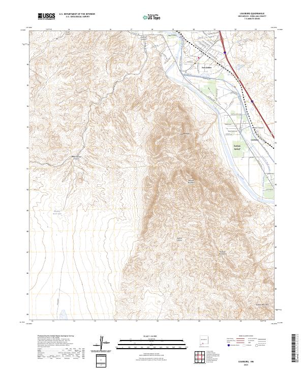 US Topo 7.5-minute map for Leasburg NM