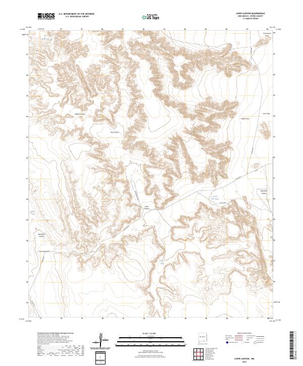 US Topo 7.5-minute map for Lewis Canyon NM