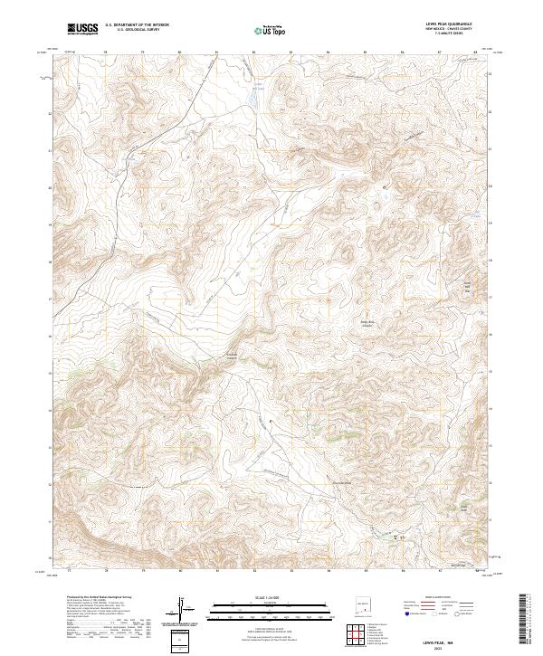 US Topo 7.5-minute map for Lewis Peak NM