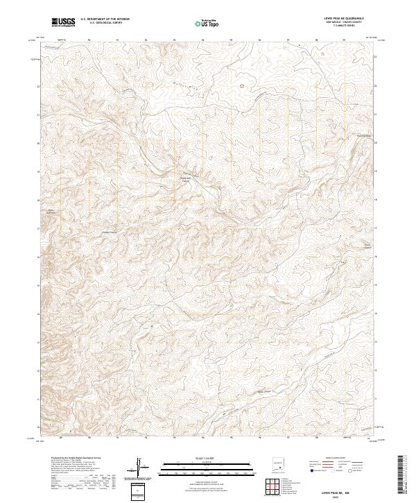 US Topo 7.5-minute map for Lewis Peak NE NM