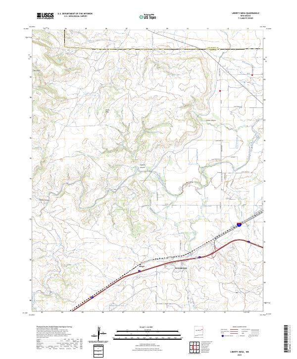 US Topo 7.5-minute map for Liberty Mesa NM