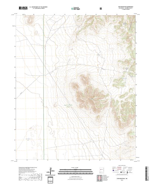 US Topo 7.5-minute map for Lion Mountain NM