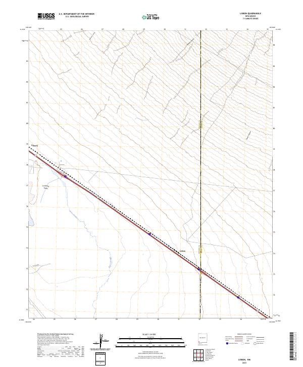 US Topo 7.5-minute map for Lisbon NM