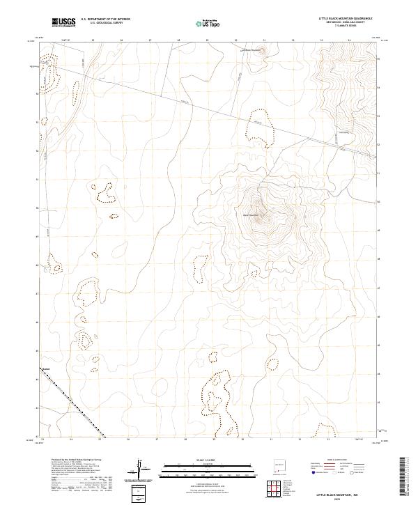 US Topo 7.5-minute map for Little Black Mountain NM
