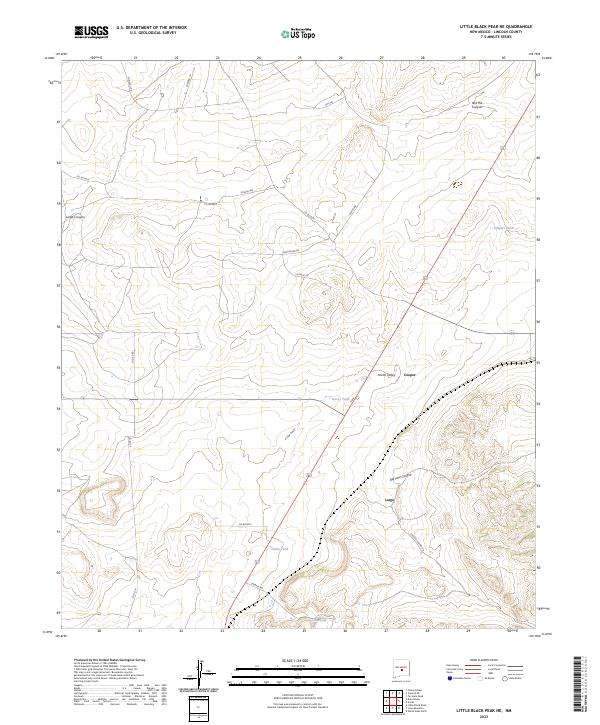 US Topo 7.5-minute map for Little Black Peak NE NM