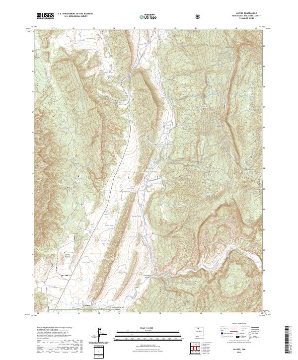 US Topo 7.5-minute map for Llaves NM