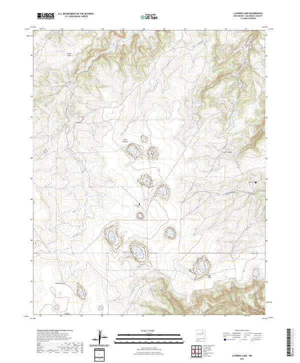 US Topo 7.5-minute map for Llonidas Lake NM