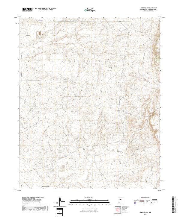 US Topo 7.5-minute map for Lobo Hill NE NM