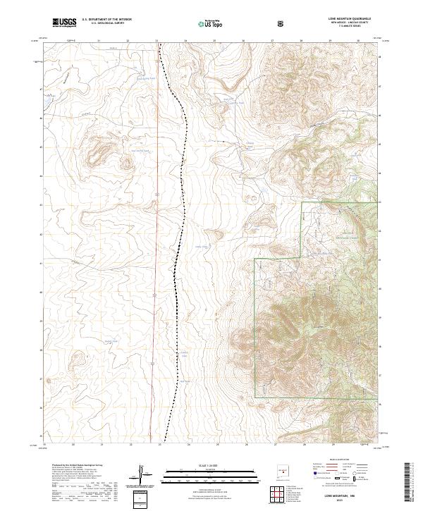 US Topo 7.5-minute map for Lone Mountain NM