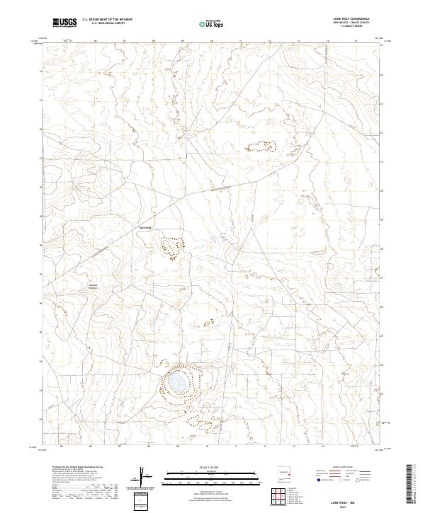 US Topo 7.5-minute map for Lone Wolf NM