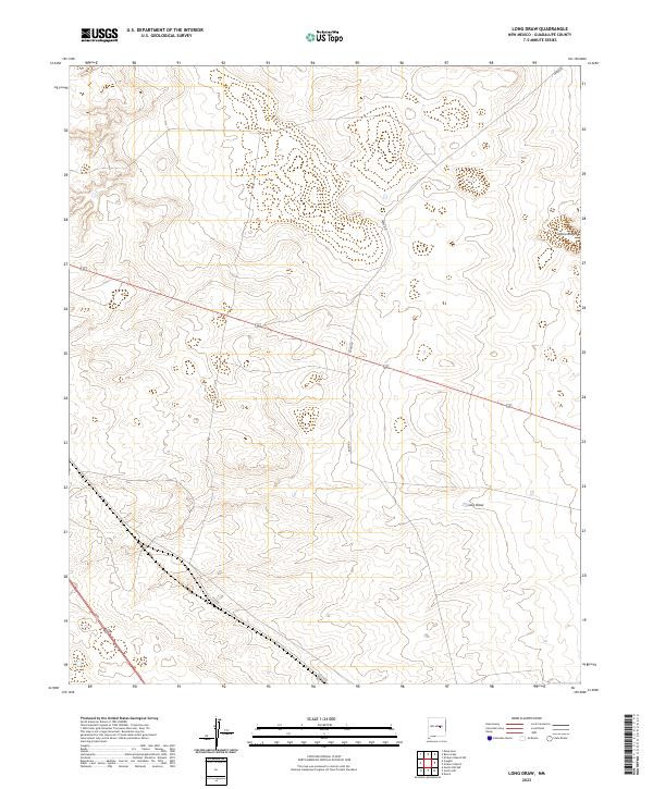 US Topo 7.5-minute map for Long Draw NM