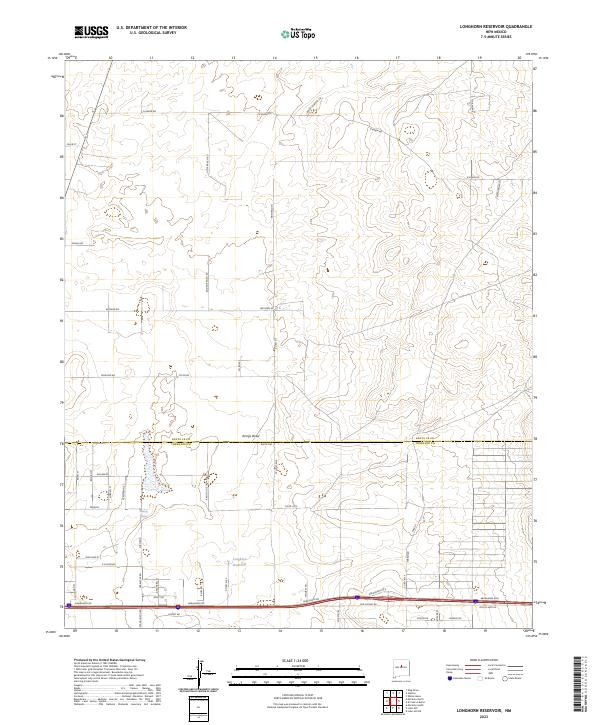 US Topo 7.5-minute map for Longhorn Reservoir NM