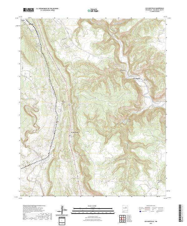 US Topo 7.5-minute map for Los Montoyas NM