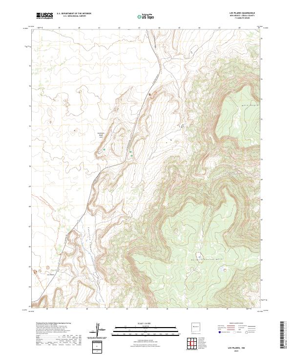 US Topo 7.5-minute map for Los Pilares NM