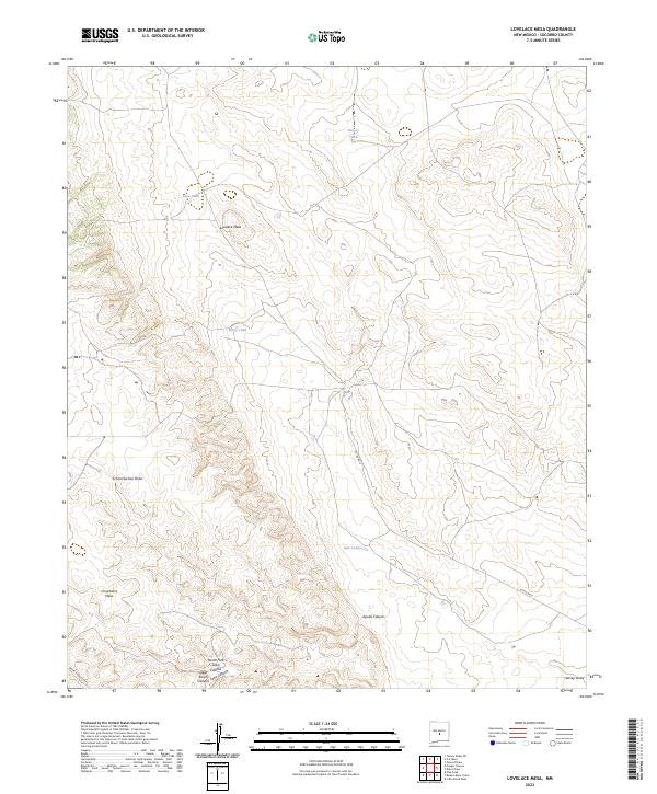 US Topo 7.5-minute map for Lovelace Mesa NM