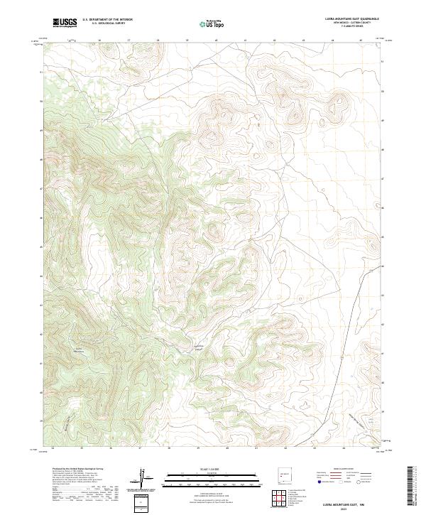 US Topo 7.5-minute map for Luera Mountains East NM