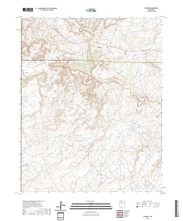 US Topo 7.5-minute map for Lybrook NM