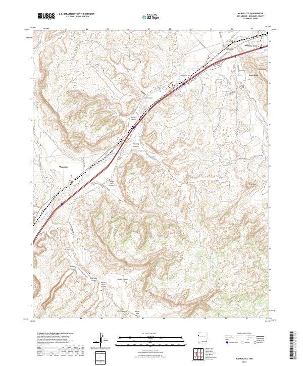 US Topo 7.5-minute map for Manuelito NM