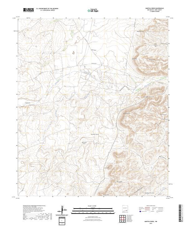 US Topo 7.5-minute map for Martha Creek NM