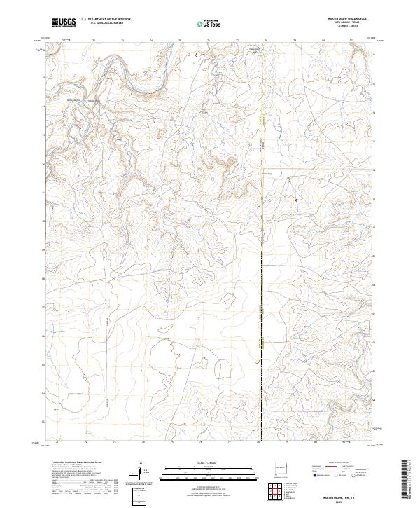 US Topo 7.5-minute map for Martin Draw NMTX
