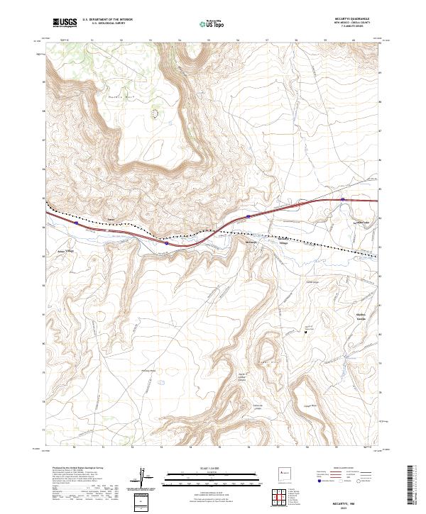 US Topo 7.5-minute map for McCartys NM