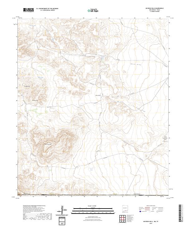 US Topo 7.5-minute map for McVeigh Hills NMTX