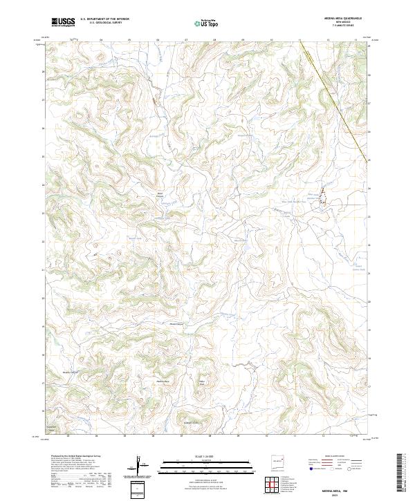 US Topo 7.5-minute map for Medina Mesa NM