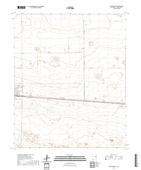 US Topo 7.5-minute map for Melrose East NM