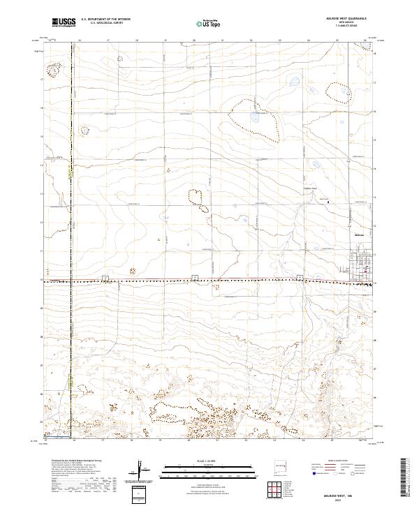 US Topo 7.5-minute map for Melrose West NM