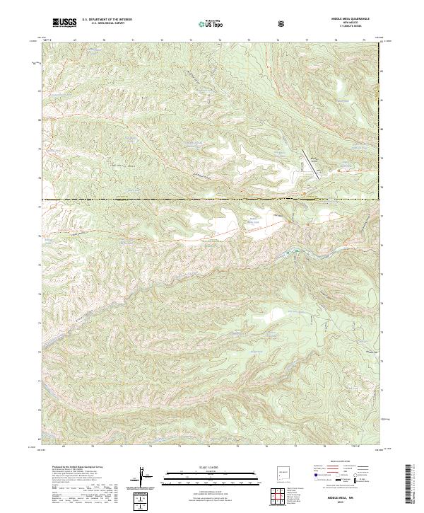 US Topo 7.5-minute map for Middle Mesa NM