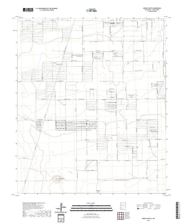 US Topo 7.5-minute map for Midway Butte NM