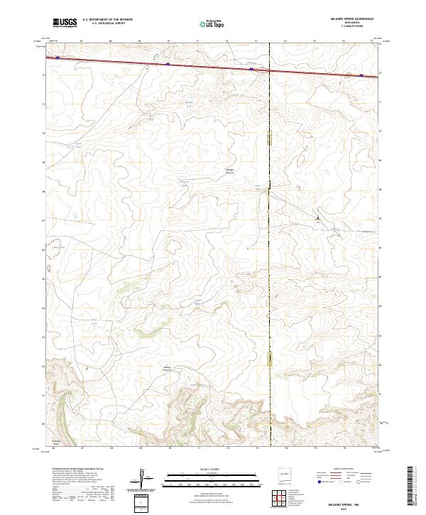 US Topo 7.5-minute map for Milagro Spring NM
