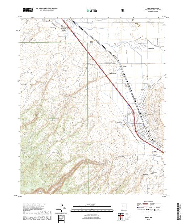 US Topo 7.5-minute map for Milan NM