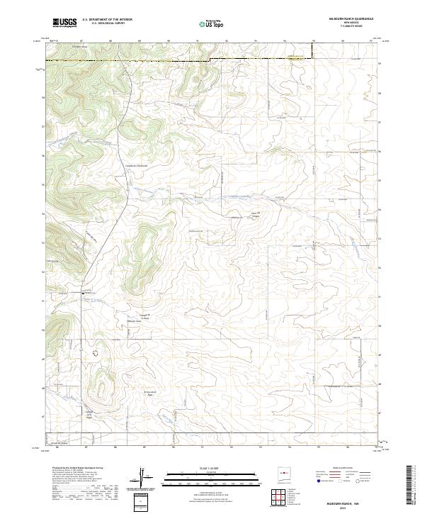 US Topo 7.5-minute map for Milbourn Ranch NM