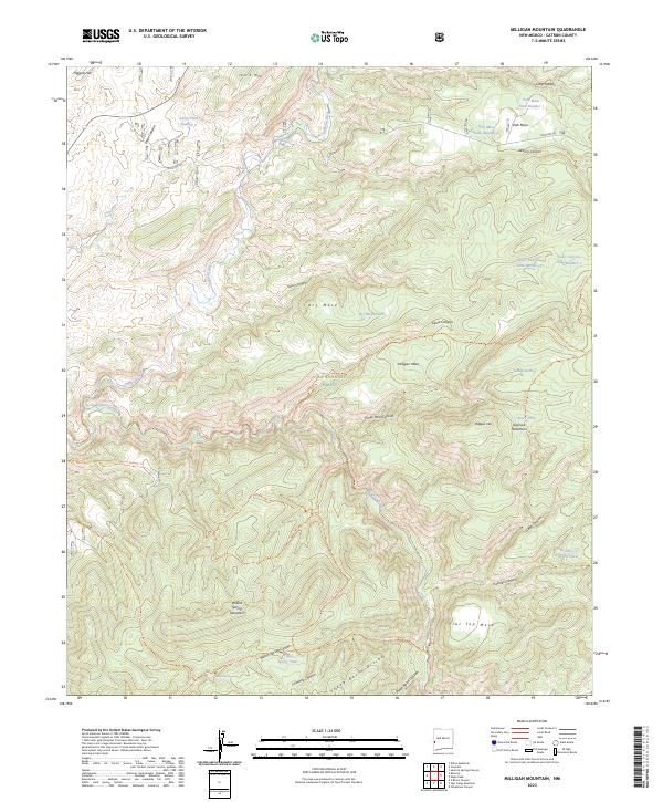 US Topo 7.5-minute map for Milligan Mountain NM