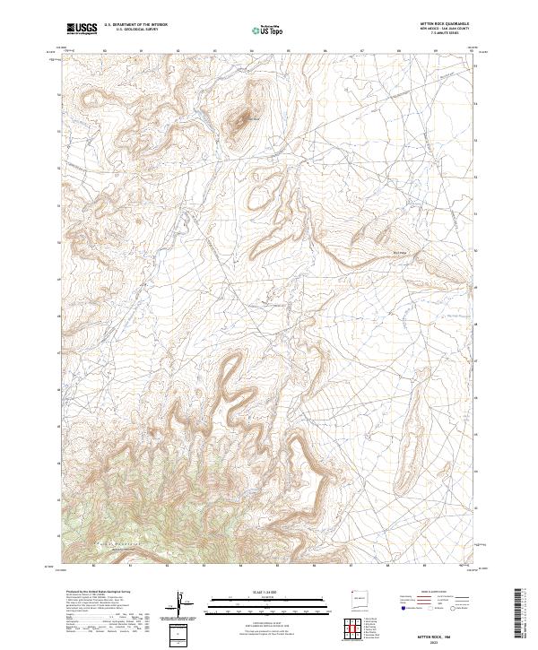 US Topo 7.5-minute map for Mitten Rock NM