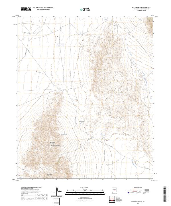 US Topo 7.5-minute map for Mockingbird Gap NM