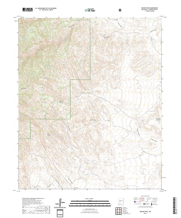 US Topo 7.5-minute map for Molino Peak NM