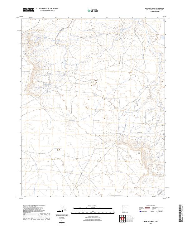 US Topo 7.5-minute map for Moncisco Wash NM