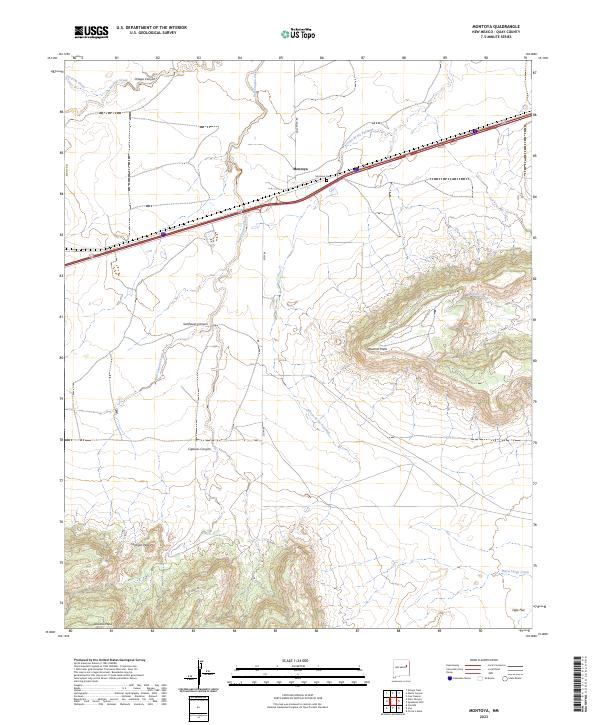US Topo 7.5-minute map for Montoya NM