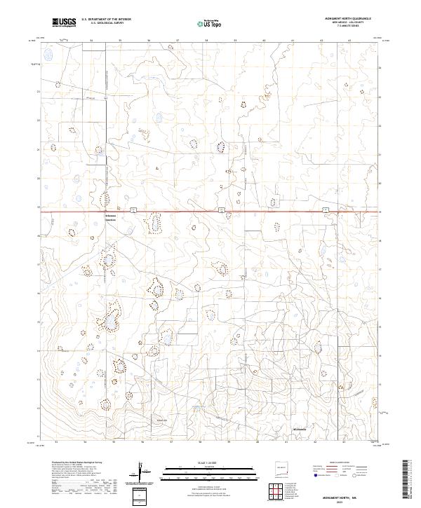 US Topo 7.5-minute map for Monument North NM