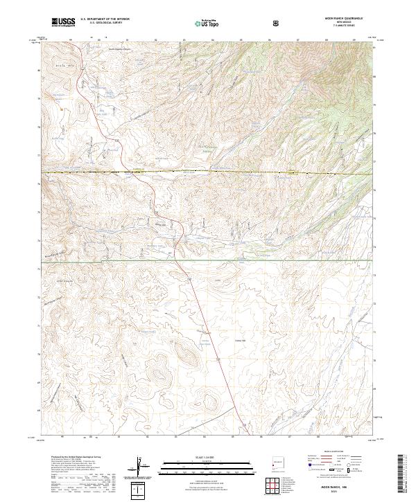 US Topo 7.5-minute map for Moon Ranch NM